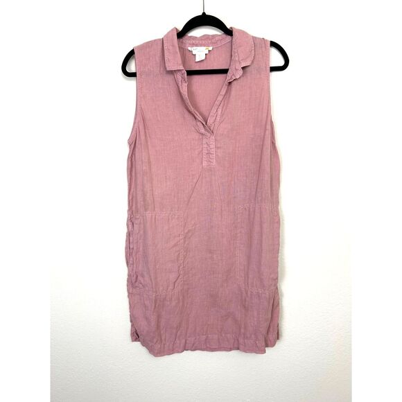 C&C California Dresses & Skirts - C&C California Dress Women's‎ 12 Pink 100% Linen Tank Summer Beachy Pockets